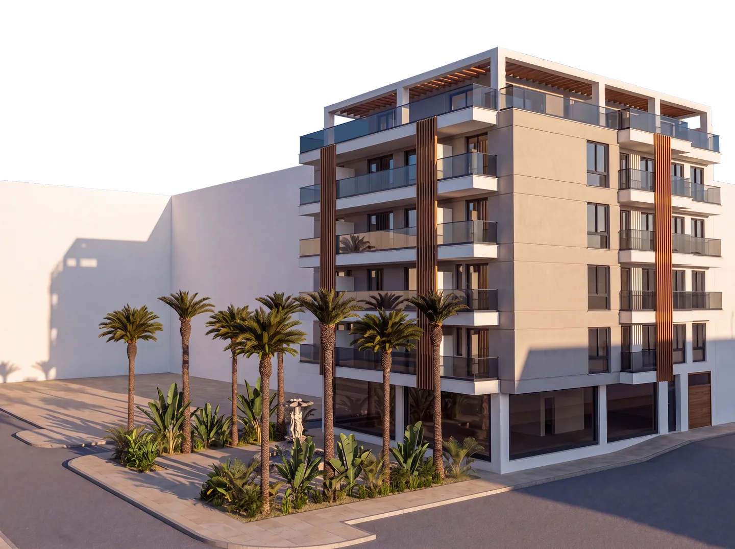 Infografía orientativa del edificio LITORA HOMES.